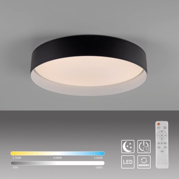 Schöner Wohnen 14594-18 -LED stmievateľné stropné svietidlo TAVOLI LED/20W/230V čierna+DO
