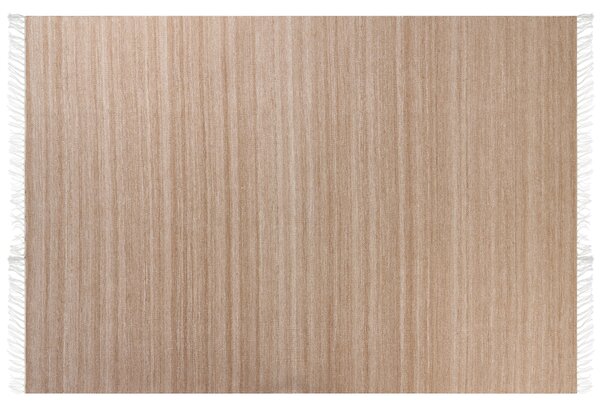 Koberec béžový recyklovaný syntetický materiál 160 x 230 cm so strapcami interiér exteriér