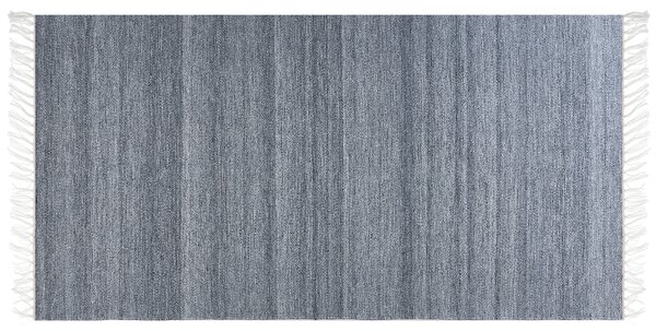 Koberec sivý recyklovaný syntetický materiál 80 x 150 cm so strapcami interiér exteriér