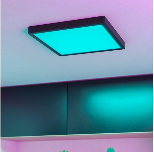Eglo 901375 -LED RGBW stmievateľné kúpeľňové stropné svietidlo FUEVA-Z LED/13,5W/230V 29,5cm IP44 čierna