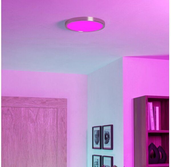 Eglo 901382 -LED RGBW stmievateľné dymové stropné svietidlo FUEVA-Z LED/14,3W/230V 27,8cm IP44 chróm