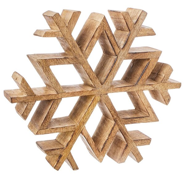 SNOWFLAKE Dekorácia z mangového dreva 20 cm