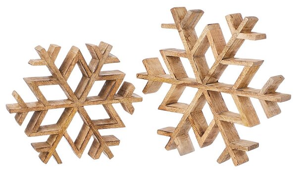 SNOWFLAKE Dekorácia z mangového dreva 20 cm