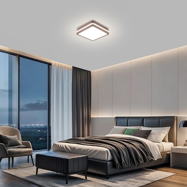 Brilagi -LED Vonkajšie stropné svietidlo BENE LED/18W/230V 21,5x21,5 cm hnedá IP54