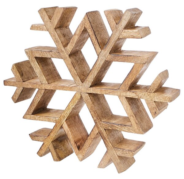 SNOWFLAKE Dekorácia z mangového dreva 20 cm