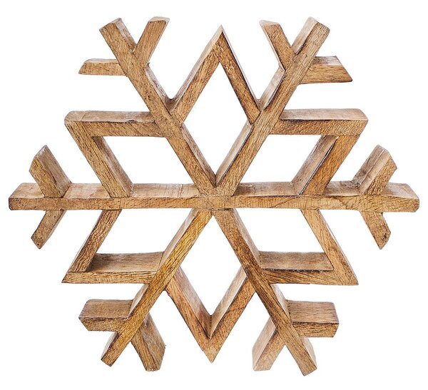 SNOWFLAKE Dekorácia z mangového dreva 20 cm
