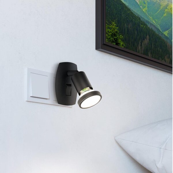 Eglo 300911 - LED zásuvkové svietidlo PARRINI 1xGU10/4,5W/230V čierne