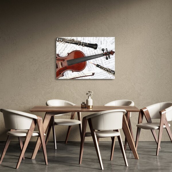 Sklenený obraz - Hudobné nástroje (70x50 cm)