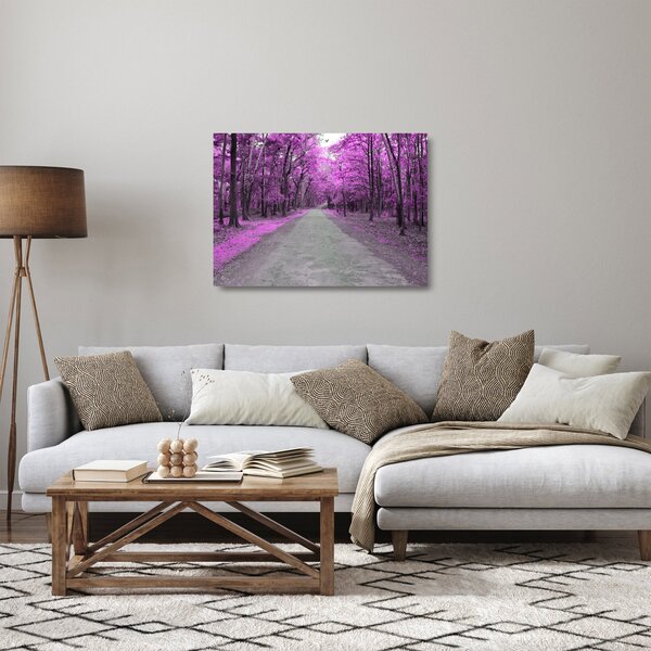 Sklenený obraz - Cesta parkom (70x50 cm)