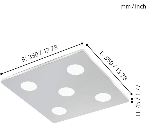 Eglo 96939 - LED Stropné svietidlo CABUS 5xLED/4,5W/230V