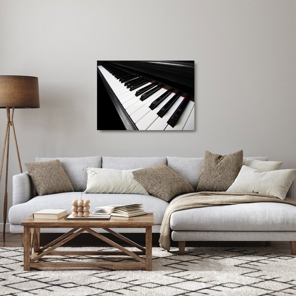 Sklenený obraz klávesov piána (70x50 cm)