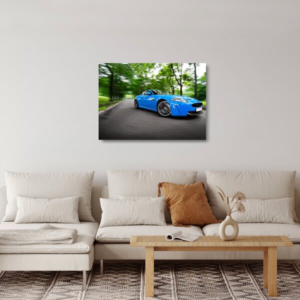 Sklenený obraz - Závodné auto (70x50 cm)