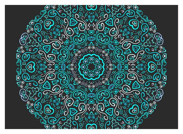 Sklenený obraz ornamentálne abstrakcie (70x50 cm)