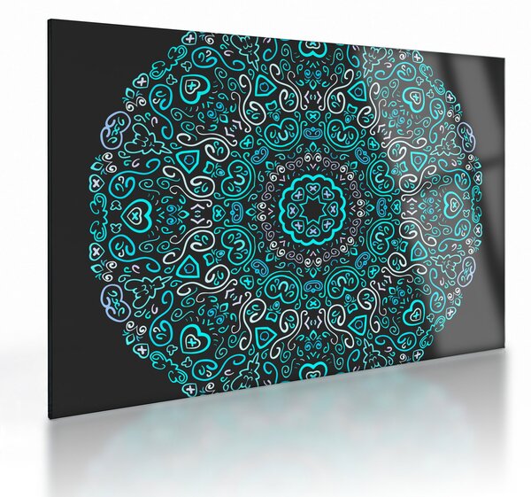 Sklenený obraz ornamentálne abstrakcie (70x50 cm)