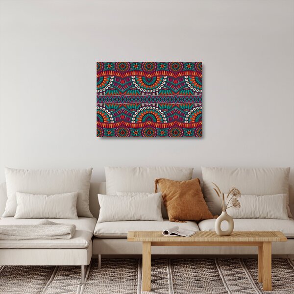 Sklenený obraz ornamentálne abstrakcie (70x50 cm)