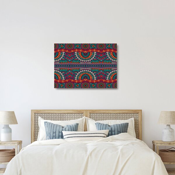 Sklenený obraz ornamentálne abstrakcie (70x50 cm)