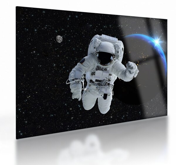 Sklenený obraz - Astronaut vo vesmíre (70x50 cm)