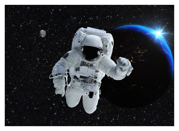 Sklenený obraz - Astronaut vo vesmíre (70x50 cm)