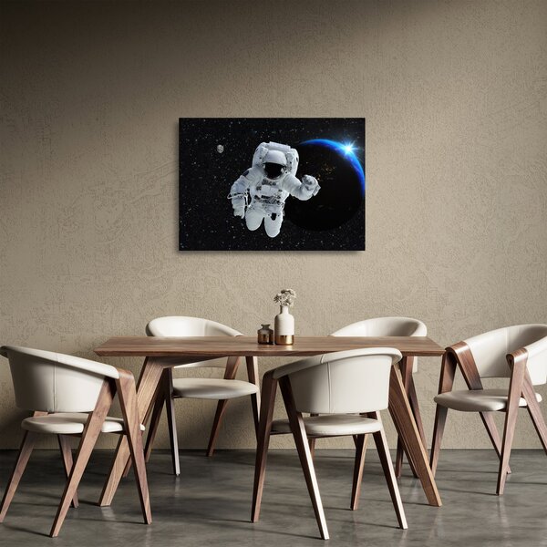 Sklenený obraz - Astronaut vo vesmíre (70x50 cm)
