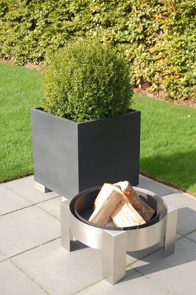 Dizajnové ohnisko FUEGO, priemer 58 cm, nerez, strieborné