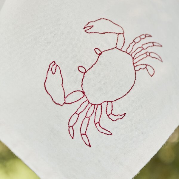 Bavlnená utierka Crab Embroidered