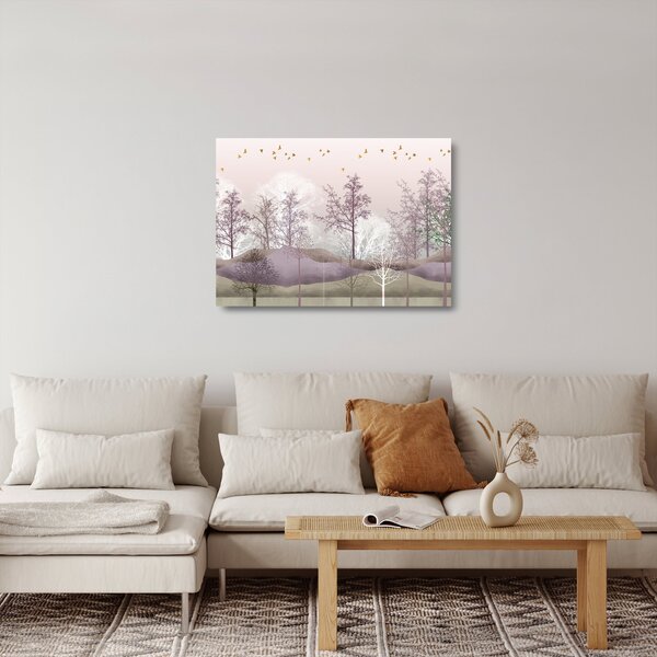 Sklenený obraz lesa (70x50 cm)