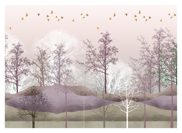 Sklenený obraz lesa (70x50 cm)