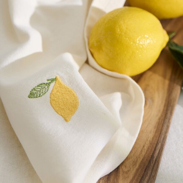 Látkový obrúsok s výšivkou Summer Vibes Lemon