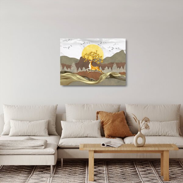 Sklenený obraz jeleňa (70x50 cm)
