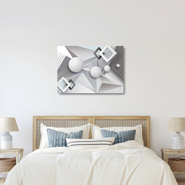 Geometrický abstraktný sklenený obraz (70x50 cm)