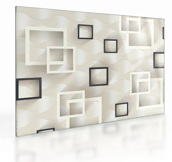 Geometrický abstraktný sklenený obraz (70x50 cm)