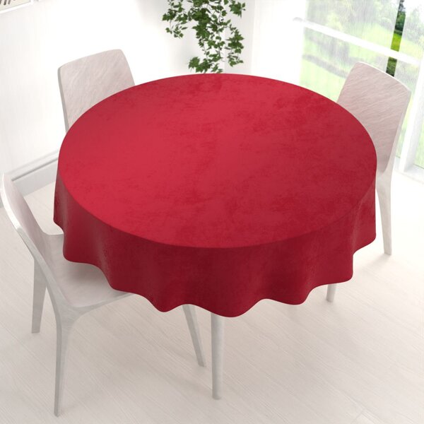 Biante Zamatový okrúhly obrus Velvet Premium SVP-038 Sýto červený Ø 110 cm