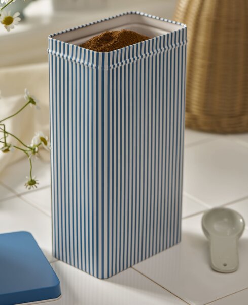 Plechová dóza s vekom Blue Stripes Tall