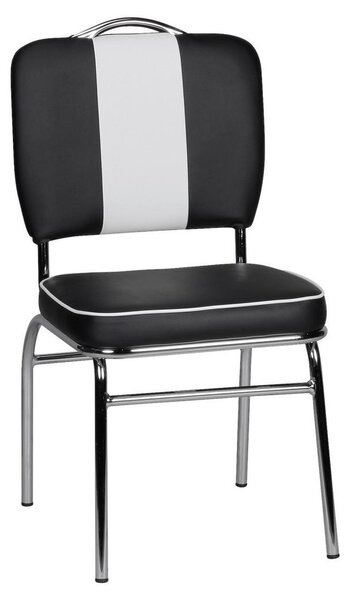 Retro stolička Elivis Čierna/biela