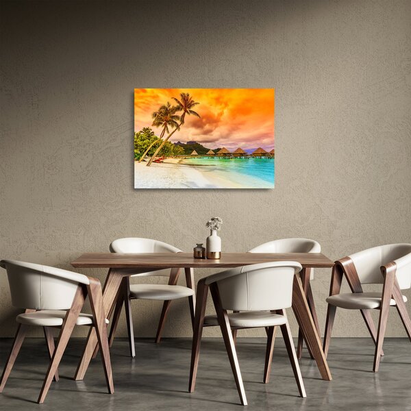 Sklenený obraz - Ostrov Bora Bora (70x50 cm)