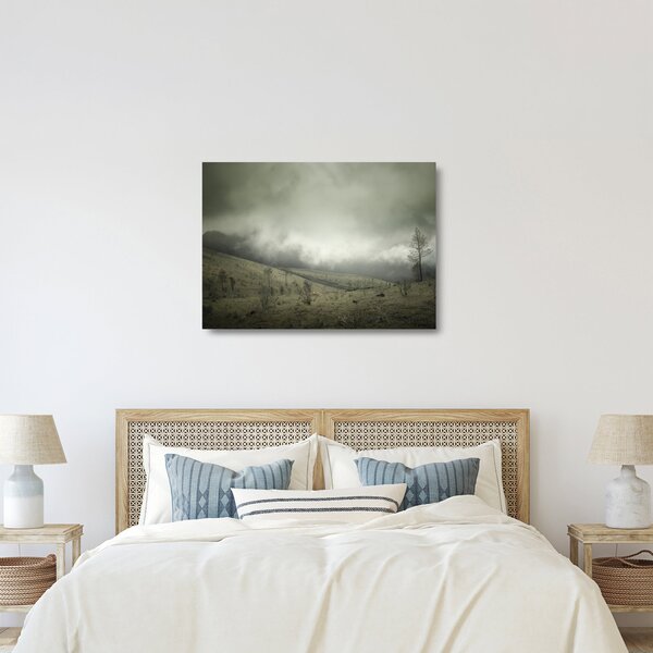 Sklenený obraz krajiny pred búrku (70x50 cm)