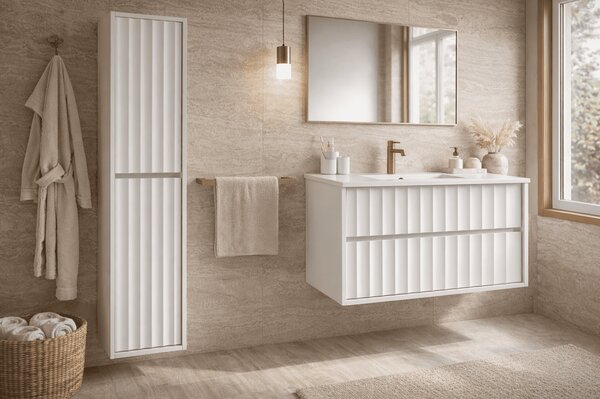 Kúpeľňová skrinka s umývadlom NOA White U80 | 80 cm
