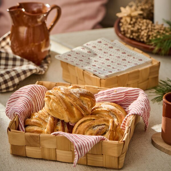Drevený košík Square Braided Chip Wood – set 2 ks