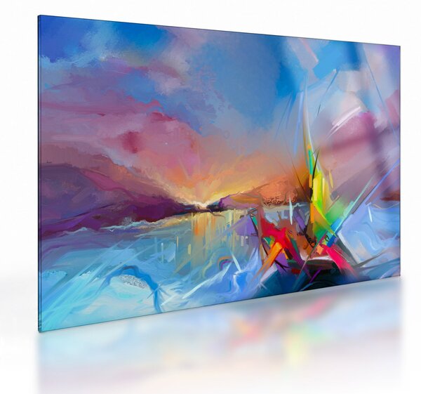 Sklenený obraz - Západ slnka (70x50 cm)