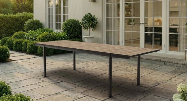 Rozkladací záhradný stôl DEPORTO | 200-280cm ashwood / graphite