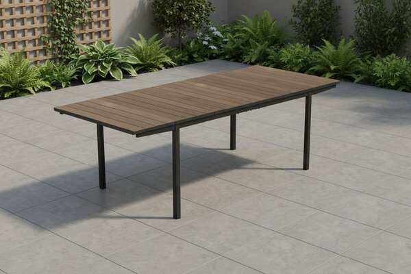 Rozkladací záhradný stôl DEPORTO | 200-280cm walnut / graphite