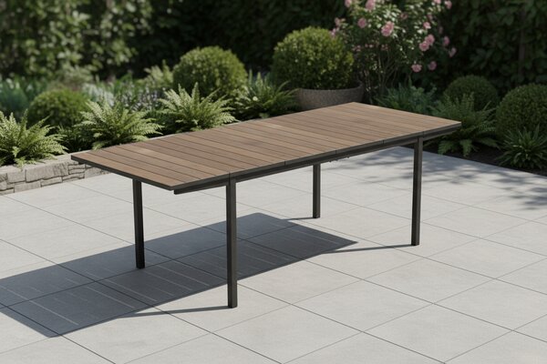 Rozkladací záhradný stôl DEPORTO | 160-240cm walnut / grafit