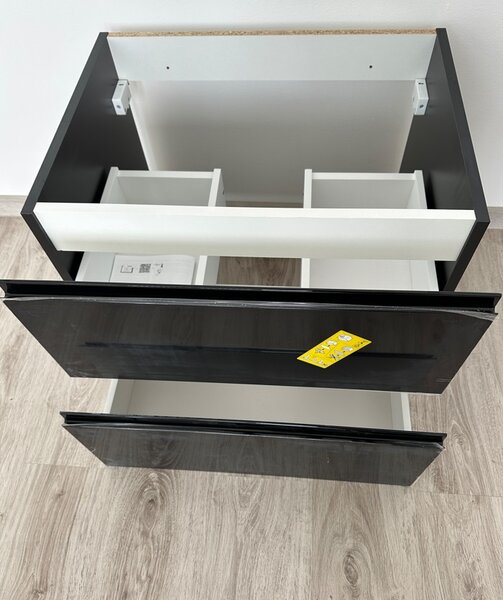 Skrinka pod umývadlo DELAY čierna 60 cm | zmontovaná