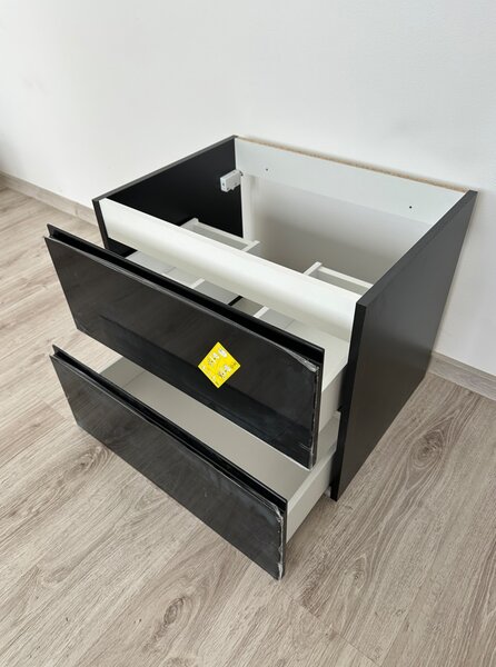 Skrinka pod umývadlo DELAY čierna 60 cm | zmontovaná