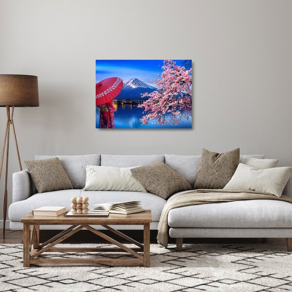 Sklenený obraz - Výhľad na vrchol, Japonsko (70x50 cm)