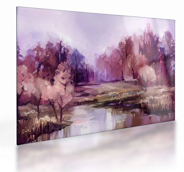 Sklenený obraz - Jesenná krajinomaľba (70x50 cm)