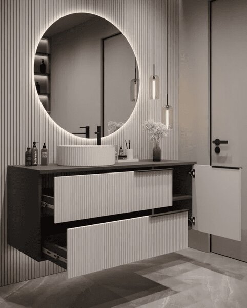 Skrinka pod umývadlo s doskou KLER Cashmere | 120 cm