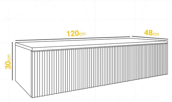 Skrinka pod umývadlo s doskou LORE Black | 120 cm