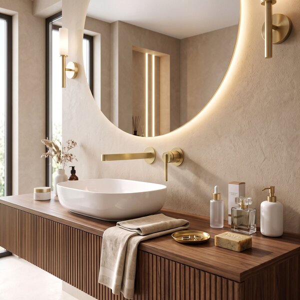 Podomietková vaňová batéria REA Grace Brush Gold