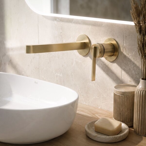 Podomietková vaňová batéria REA Grace Brush Gold